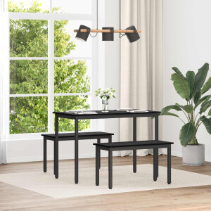 vidaXL Bank Zwart Eiken 80 x 35 x 45 cm Bewerkt hout