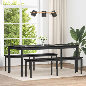 vidaXL Bank Zwart Eiken 160 x 35 x 45 cm Bewerkt hout