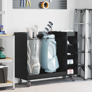 vidaXL Golfkast met wiel Effen Zwart Eiken 120 x 45 x 98 cm