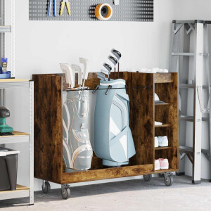 vidaXL Golfkast met wiel Effen Gerookt eiken 120 x 45 x 98 cm