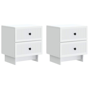 vidaXL Nachtkastje met lade 2 pcs Wit 43 x 34,5 x 47,5 cm Bewerkt hout