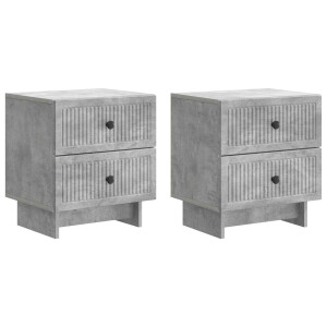 vidaXL Nachtkastje 2 pcs Betongrijs 43 x 34,5 x 47,5 cm Bewerkt hout
