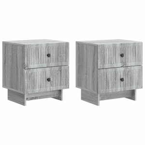 vidaXL Nachtkastje 2 pcs Grijs sonoma 43 x 34,5 x 47,5 cm Bewerkt hout