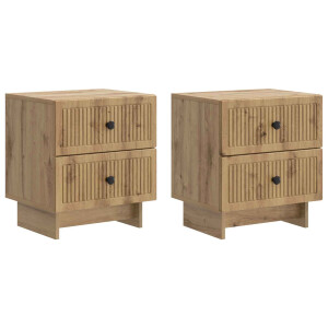 vidaXL Nachtkastje met lade 2 pcs Artisanaal eiken 43 x 34,5 x 47,5 cm