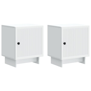 vidaXL Nachtkastje 2 pcs Wit 43 x 34,5 x 50 cm Bewerkt hout