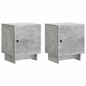 vidaXL Nachtkastje 2 pcs Betongrijs 43 x 34,5 x 50 cm Bewerkt hout