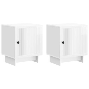 vidaXL Nachtkastje 2 pcs Hoogglans Wit 43 x 34,5 x 50 cm Bewerkt hout