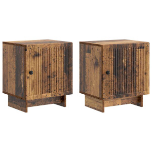 vidaXL Nachtkastje 2 pcs Oud hout 43 x 34,5 x 50 cm Bewerkt hout