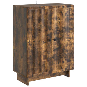 vidaXL Dressoir Gerookt eiken 66 x 34,5 x 90 cm Bewerkt hout