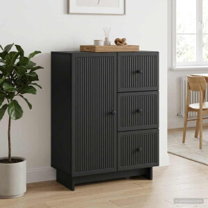 vidaXL Dressoir met lade Zwart 66 x 34,5 x 90 cm Bewerkt hout