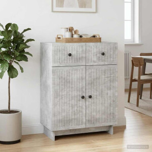 vidaXL Dressoir met lade Betongrijs 66 x 34,5 x 90 cm Bewerkt hout