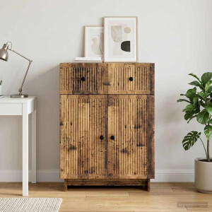 vidaXL Dressoir met lade Oud hout 66 x 34,5 x 90 cm Bewerkt hout