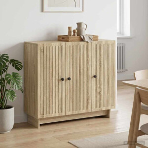 vidaXL Dressoir Sonoma Eiken 89 x 34,5 x 80 cm Bewerkt hout
