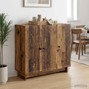 vidaXL Dressoir Oud hout 89 x 34,5 x 80 cm Bewerkt hout