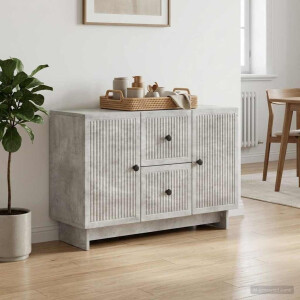 vidaXL Dressoir met lade Betongrijs 89 x 34,5 x 60 cm Bewerkt hout