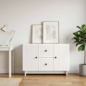 vidaXL Dressoir met lade Hoogglans Wit 89 x 34,5 x 60 cm Bewerkt hout