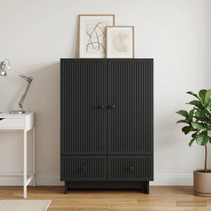 vidaXL Dressoir Zwart 66 x 34,5 x 95 cm Geconstrueerd hout