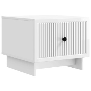 vidaXL Salontafel met lade Hoogglans Wit 49 x 50 x 40 cm Bewerkt hout