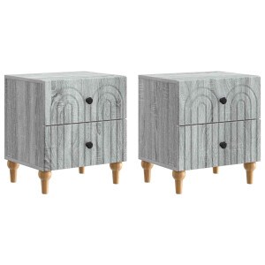 vidaXL Nachtkastje 2 pcs Grijs sonoma 43 x 34,5 x 48 cm Bewerkt hout