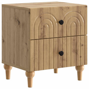 vidaXL Nachtkastje Artisanaal eiken 43 x 34,5 x 48 cm Bewerkt hout