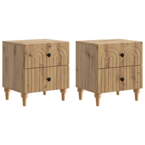 vidaXL Nachtkastje met lade 2 pcs Artisanaal eiken 43 x 34,5 x 48 cm