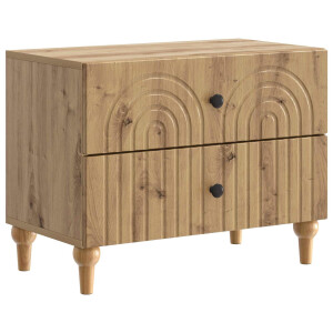 vidaXL Nachtkastje Artisanaal eiken 62 x 34,5 x 48 cm Bewerkt hout