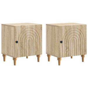vidaXL Nachtkastje 2 pcs Sonoma Eiken 43 x 34,5 x 50 cm Bewerkt hout