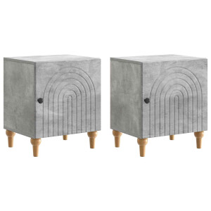 vidaXL Nachtkastje 2 pcs Betongrijs 43 x 34,5 x 50 cm Bewerkt hout