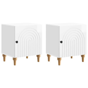 vidaXL Nachtkastje 2 pcs Hoogglans Wit 43 x 34,5 x 50 cm Bewerkt hout