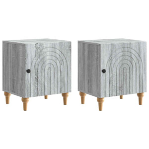 vidaXL Nachtkastje 2 pcs Grijs sonoma 43 x 34,5 x 50 cm Bewerkt hout