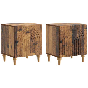 vidaXL Nachtkastje 2 pcs Oud hout 43 x 34,5 x 50 cm Bewerkt hout