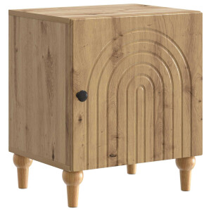 vidaXL Nachtkastje Artisanaal eiken 43 x 34,5 x 50 cm Bewerkt hout
