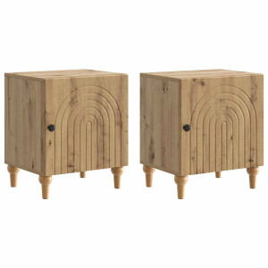 vidaXL Nachtkastje 2 pcs Artisanaal eiken 43 x 34,5 x 50 cm