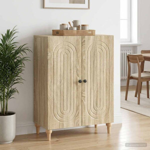 vidaXL Dressoir Sonoma Eiken 66 x 34,5 x 90 cm Bewerkt hout