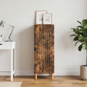 vidaXL Dressoir Gerookt eiken 33 x 34,5 x 90 cm Bewerkt hout