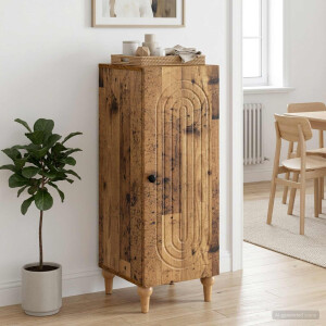 vidaXL Dressoir Oud hout 33 x 34,5 x 90 cm Bewerkt hout