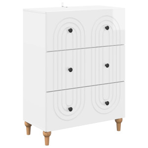 vidaXL Ladenkast Hoogglans Wit 66 x 34,5 x 90 cm Bewerkt hout