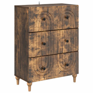 vidaXL Ladenkast Gerookt eiken 66 x 34,5 x 90 cm Bewerkt hout