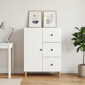 vidaXL Dressoir met lade Hoogglans Wit 66 x 34,5 x 90 cm Bewerkt hout