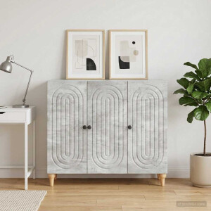 vidaXL Dressoir Betongrijs 89 x 34,5 x 80 cm Bewerkt hout
