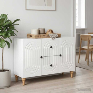vidaXL TV-kast met lade Hoogglans Wit 89 x 34,5 x 60 cm Bewerkt hout