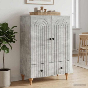 vidaXL Dressoir met lade Betongrijs 66 x 34,5 x 95 cm Bewerkt hout