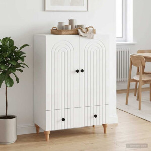 vidaXL Dressoir met lade Hoogglans Wit 66 x 34,5 x 95 cm Bewerkt hout