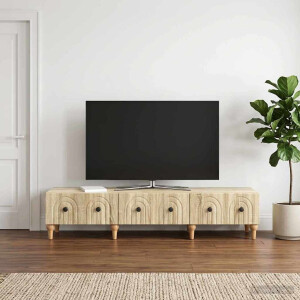 vidaXL TV-kast met lade Sonoma Eiken 147 x 34,5 x 30 cm Bewerkt hout