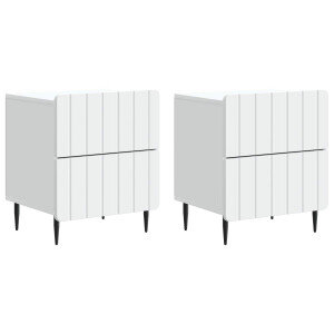 vidaXL Nachtkastje met lade 2 pcs Wit 43 x 34,5 x 49,5 cm Bewerkt hout