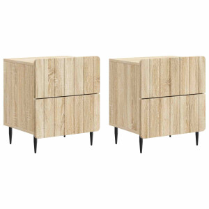 vidaXL Nachtkastje 2 pcs Sonoma Eiken 43 x 34,5 x 49,5 cm Bewerkt hout