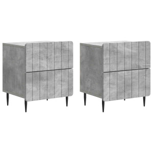 vidaXL Nachtkastje 2 pcs Betongrijs 43 x 34,5 x 49,5 cm Bewerkt hout