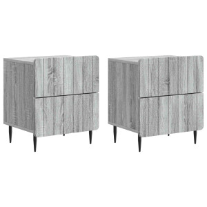 vidaXL Nachtkastje 2 pcs Grijs sonoma 43 x 34,5 x 49,5 cm Bewerkt hout
