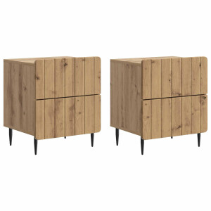 vidaXL Nachtkastje met lade 2 pcs Artisanaal eiken 43 x 34,5 x 49,5 cm