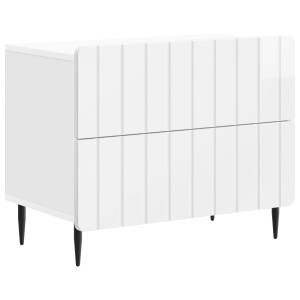 vidaXL Nachtkastje Hoogglans Wit 62 x 34,5 x 49,5 cm Bewerkt hout